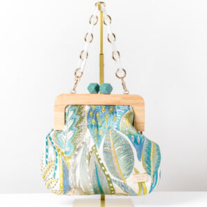 Pastel striped bucket bag