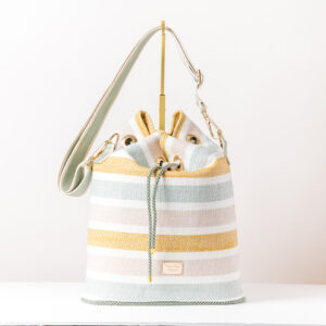 Pastel Striped Bucket Bag